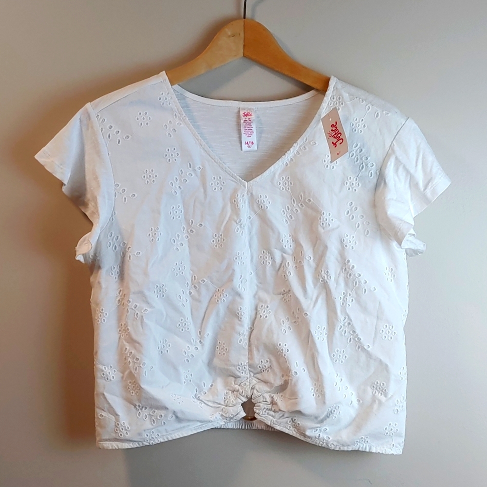 NWT Girl's Justice Eyelet T Shirt